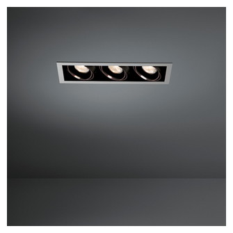 Mini-Multiple Recessed Adjustable GU10 3x Aluminium Matt - Black Matt