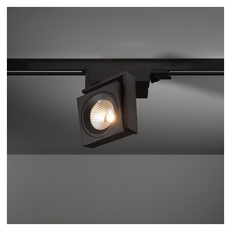Single Square Track 230V Adjustable 1x LED 4000K Medium TE DI Black Structure