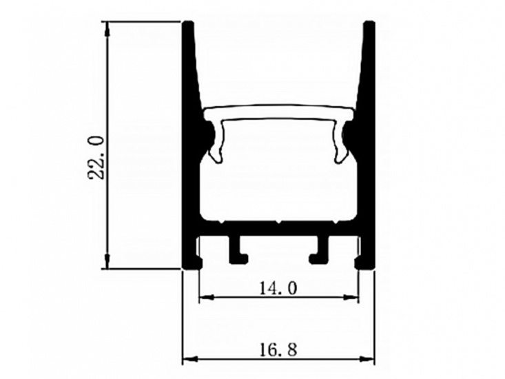 AD1722 svart aluminum profile 17*22mm