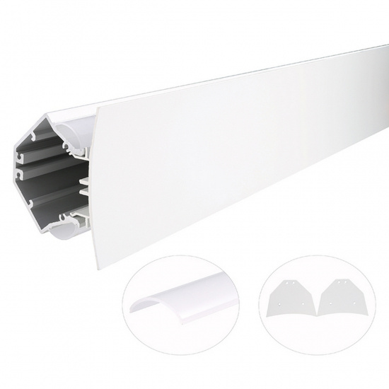 LG7676 Profile 76x76mm - opal diffuser / silver base