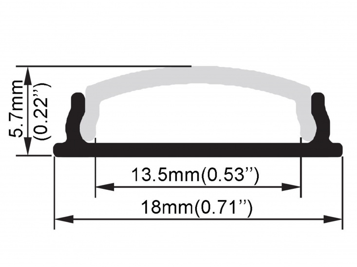 SM1806 Bendable aluminum profile, opal diffuser